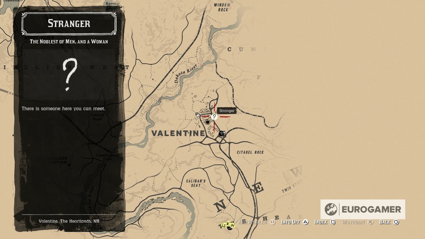Red Dead Redemption 2 Stranger locations for Noblest of Men and a Woman